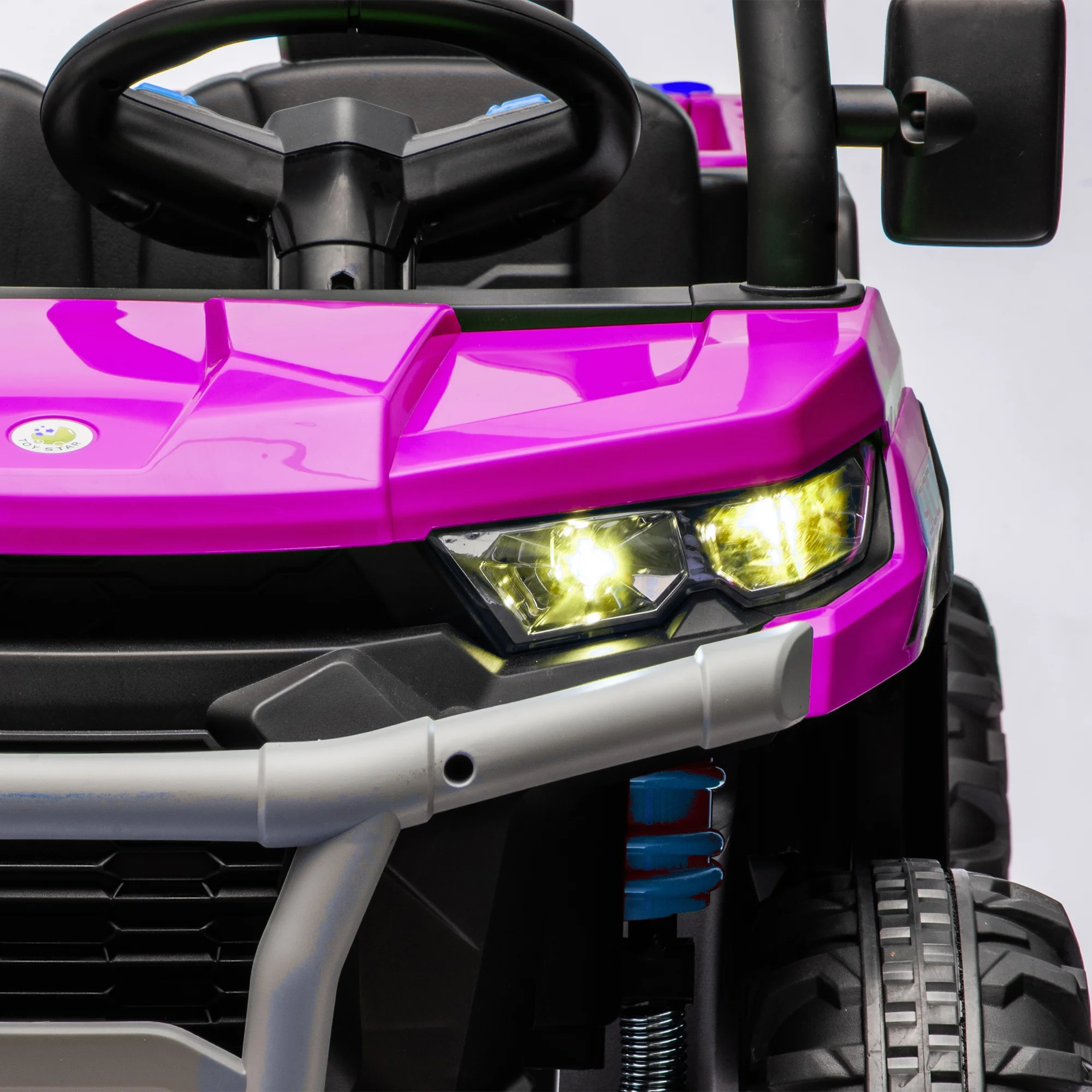 Xuanlur 24V 2 Seater Kids Ride on Car Truck, Ride on UTV W/ 2x200W Motor, 24 Volt Ride on Toys W/ Dump Bed/Shovel, Electric Car for Kids W/ Durable Tires, LED Light, Music, Remote Control, Black