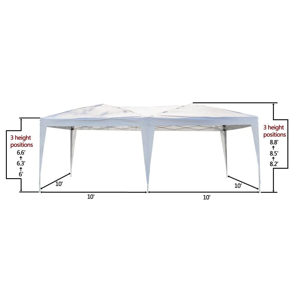 Zimtown 10'x20' Ez Pop up Backyard Canopy Heavy Duty Blue W/6 Sides
