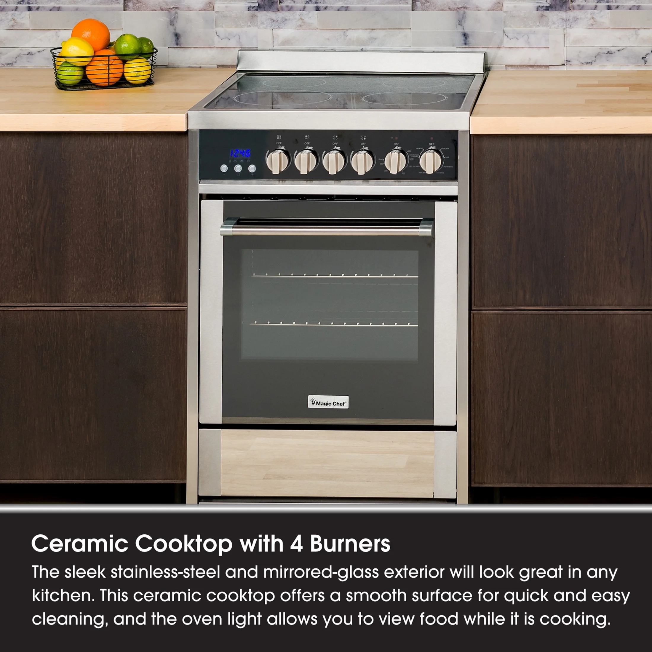 Magic Chef 2.2 cu. ft. Electric Range with Convection in Stainless Steel in Stainless Steel