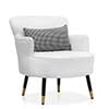 MoNiBloom Accent Chair, Modern Armchair with Wing Back and Cushion, Soft Padded Single Sofa for Living Room/Home Office/Bedroom, White