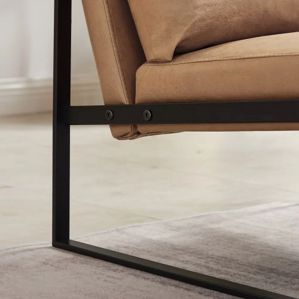 Leather Accent Chair,PU Leather Armchair Single Sofa Chair with Extra-Thick Padded Backrest and Seat Cushion,Living Room Chair with Metal Frame Extra-Large Lounge Chair for Living Room Bedroom,Gray