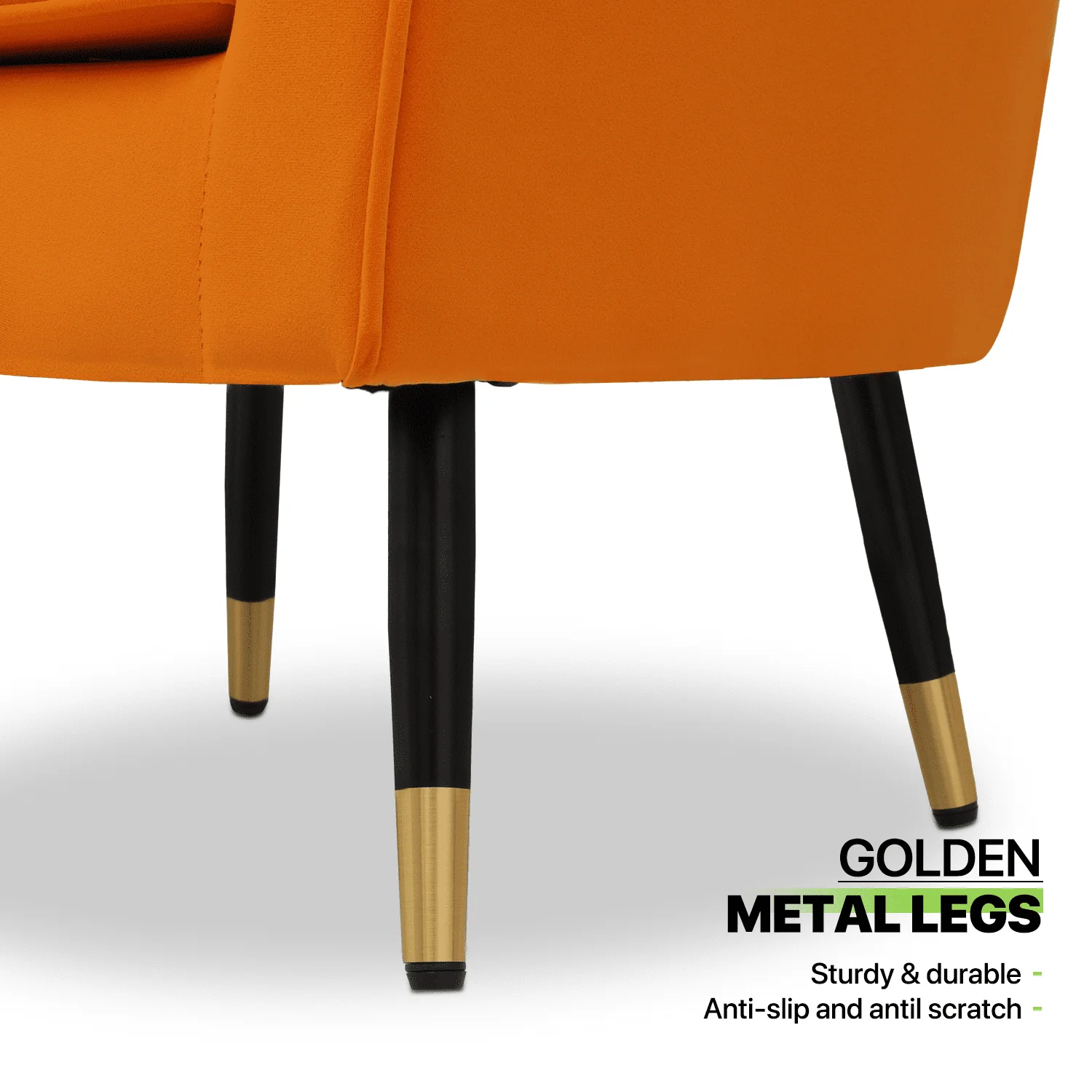 Magshion Accent Chair Upholstered Living Room Chair Comfy Reading Chair Modern Single Sofa with Cushion Lounge Arm Chair for Living Room Bedroom, Orange