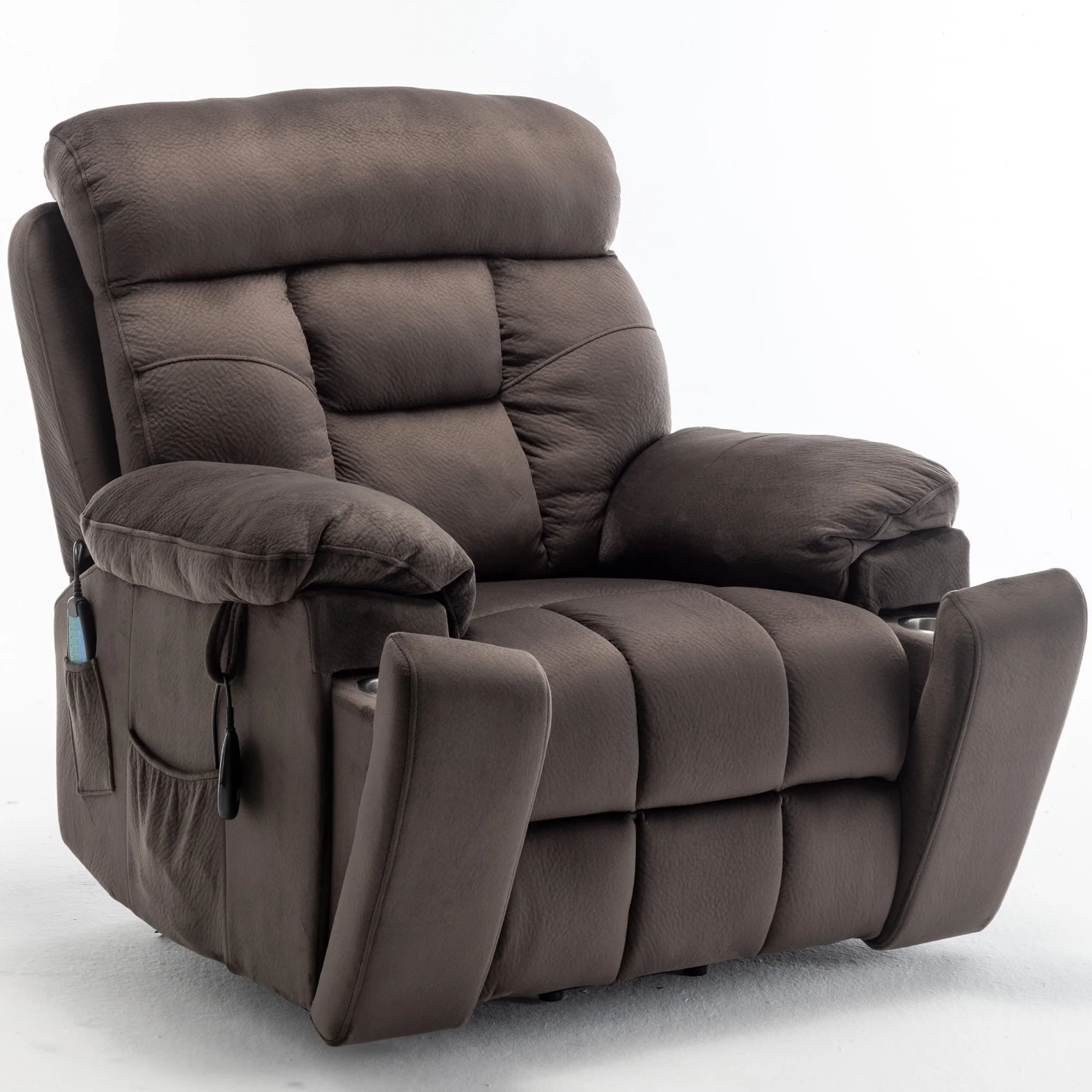 uhomepro Oversized Massage Recliner Chair with Heat, Large Electric Power Lift Recliner Chair for Big and Tall and Elderly with Hidden Cup Holder, 5 Vibration Modes, 330lb, Dark Brown