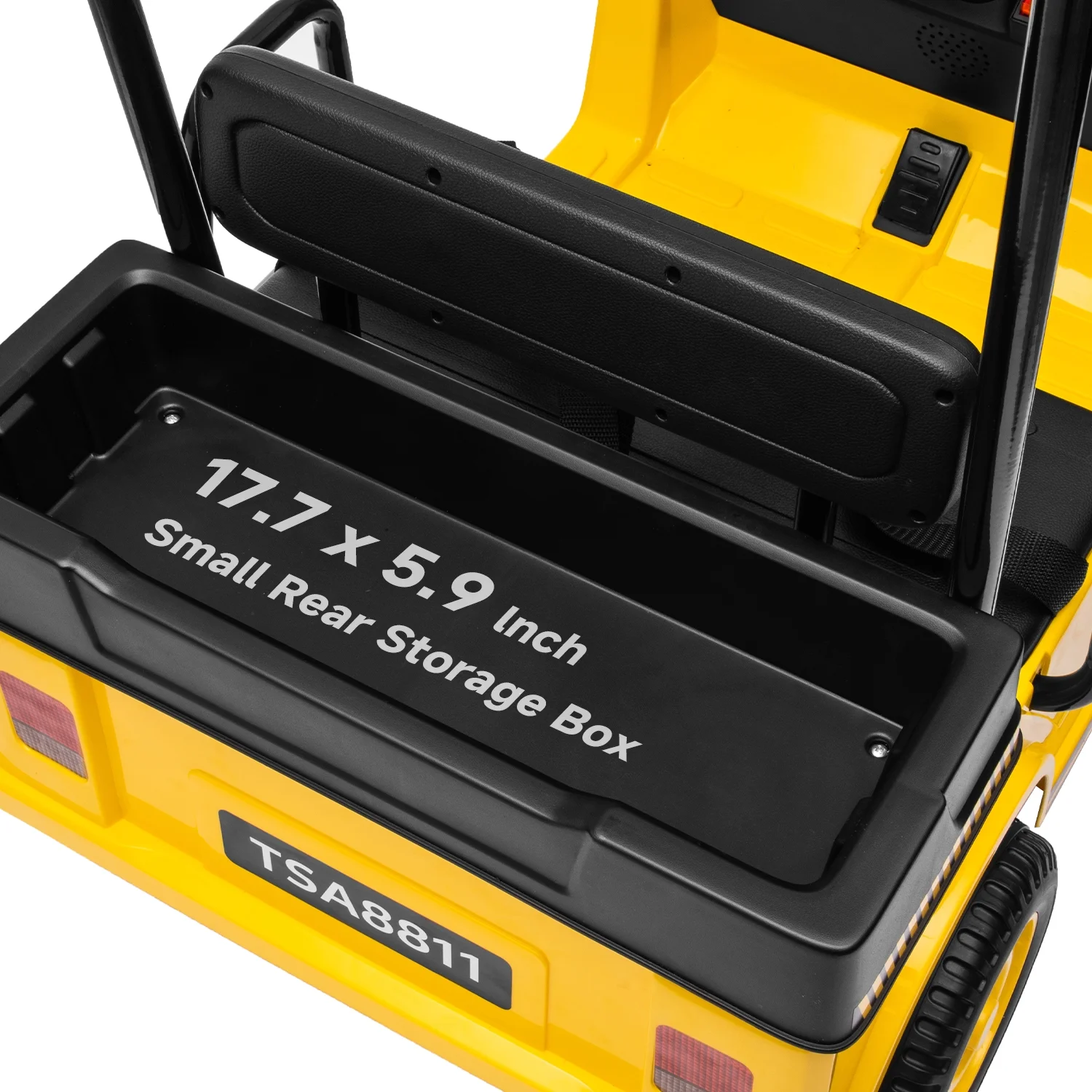 Track Seven 24V Ride on Car, Electric Golf Cart with Ceiling, Ride on Truck with Remote Control, Music, Rear Storage Box, Electric Car for Boys Girls Age 3+, 18.5