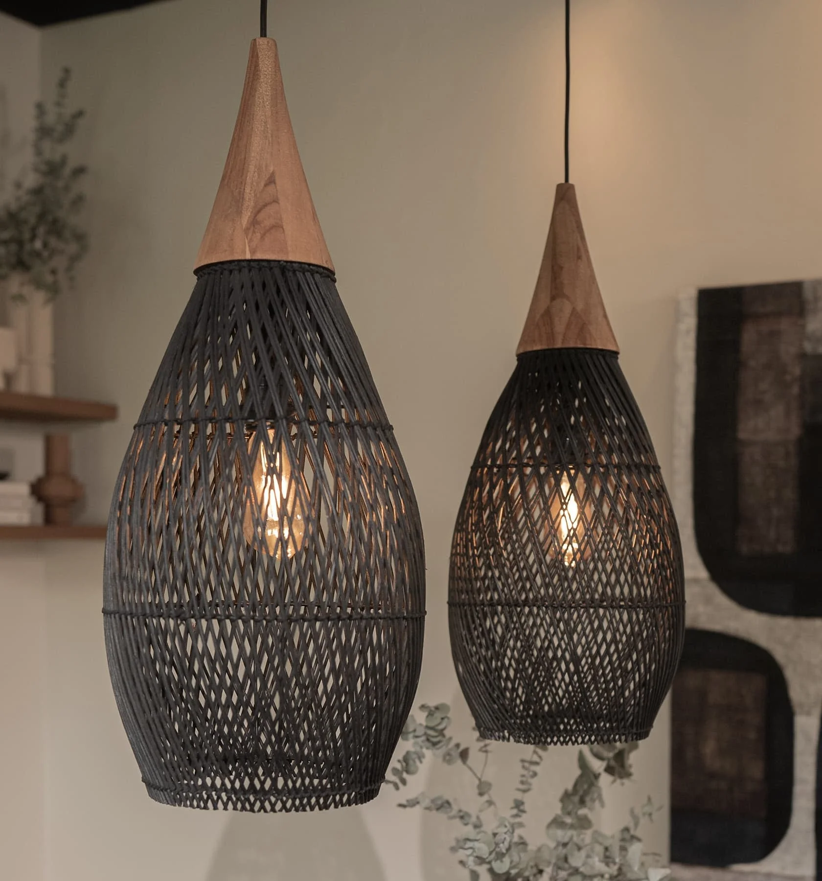 Arturesthome Japanese Style Wabi-sabi Style Rattan Pendant lampshade