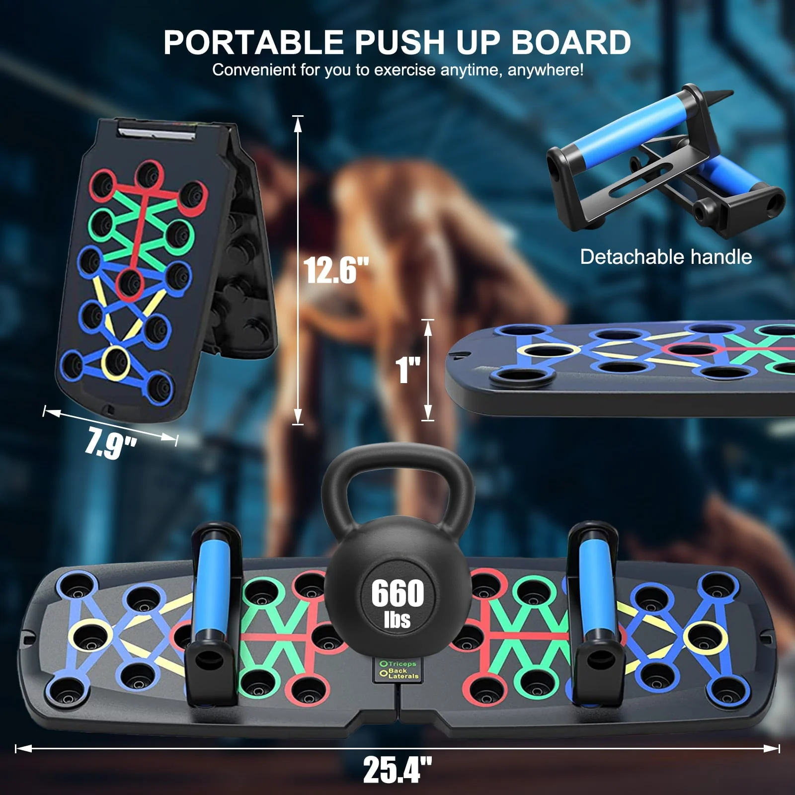 Push up Board, Portable Push up Bar with Auto Timing & Counting, Home Workout Equipment Push up Board for Men and Women with Resistance Bands, Strength Train Chest Tricep Back Workout
