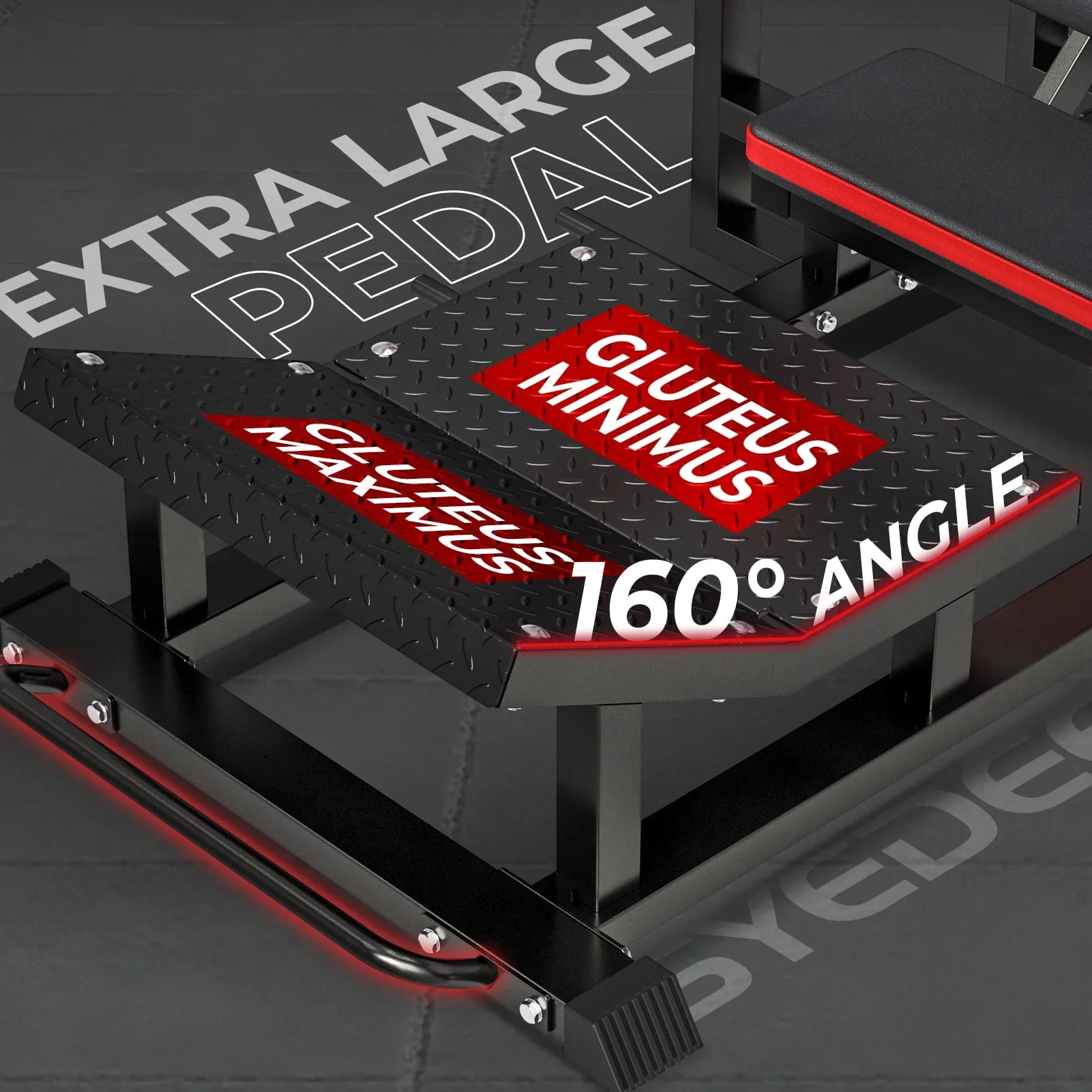 syedee Glute Bridge Machine, Heavy Duty Plate-Loaded Hip Thrust Machine, Glute Drive Machine for Glute Muscles Shaping(Red)