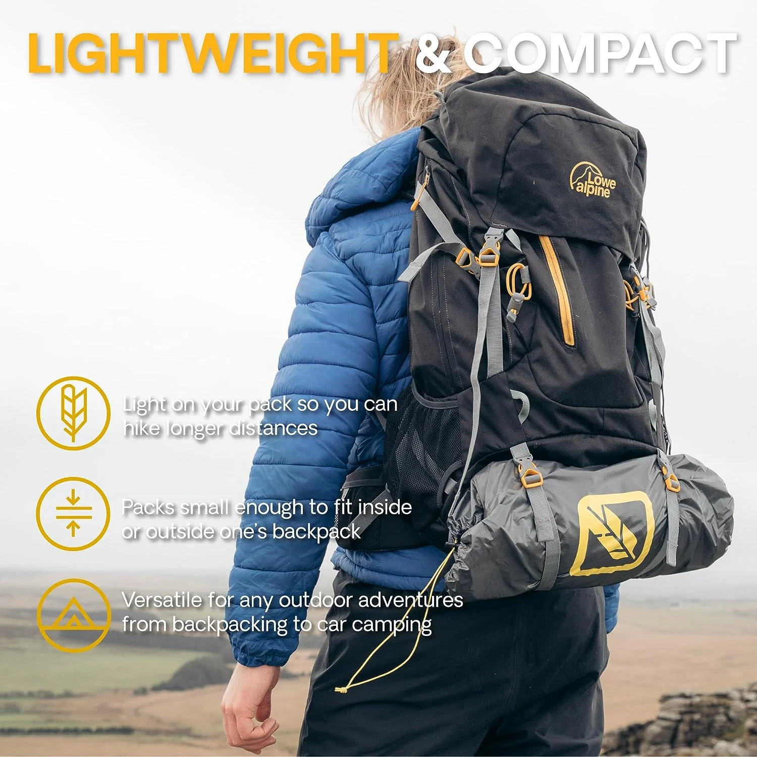 Featherstone Backpacking Tent Lightweight for 3-Season Outdoor Camping, Hiking, and Biking - Includes Footprint & Mesh Gear Loft - Freestanding Tents with Ultralight Fly-Footprint Capability