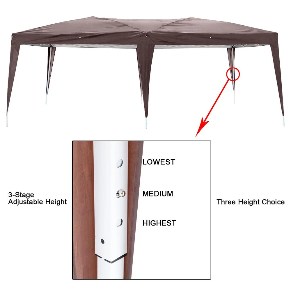 Zimtown 10'x20' Ez Pop up Backyard Canopy Heavy Duty Blue W/6 Sides