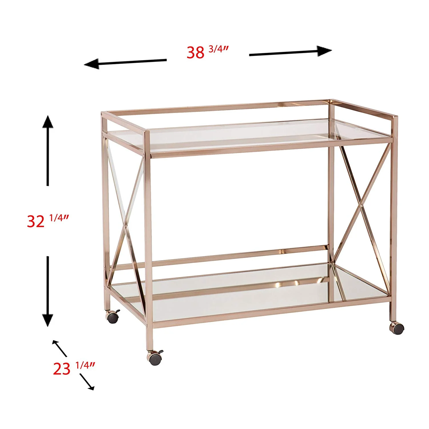 SEI Furniture Maxton Bar Cart in Metallic Gold