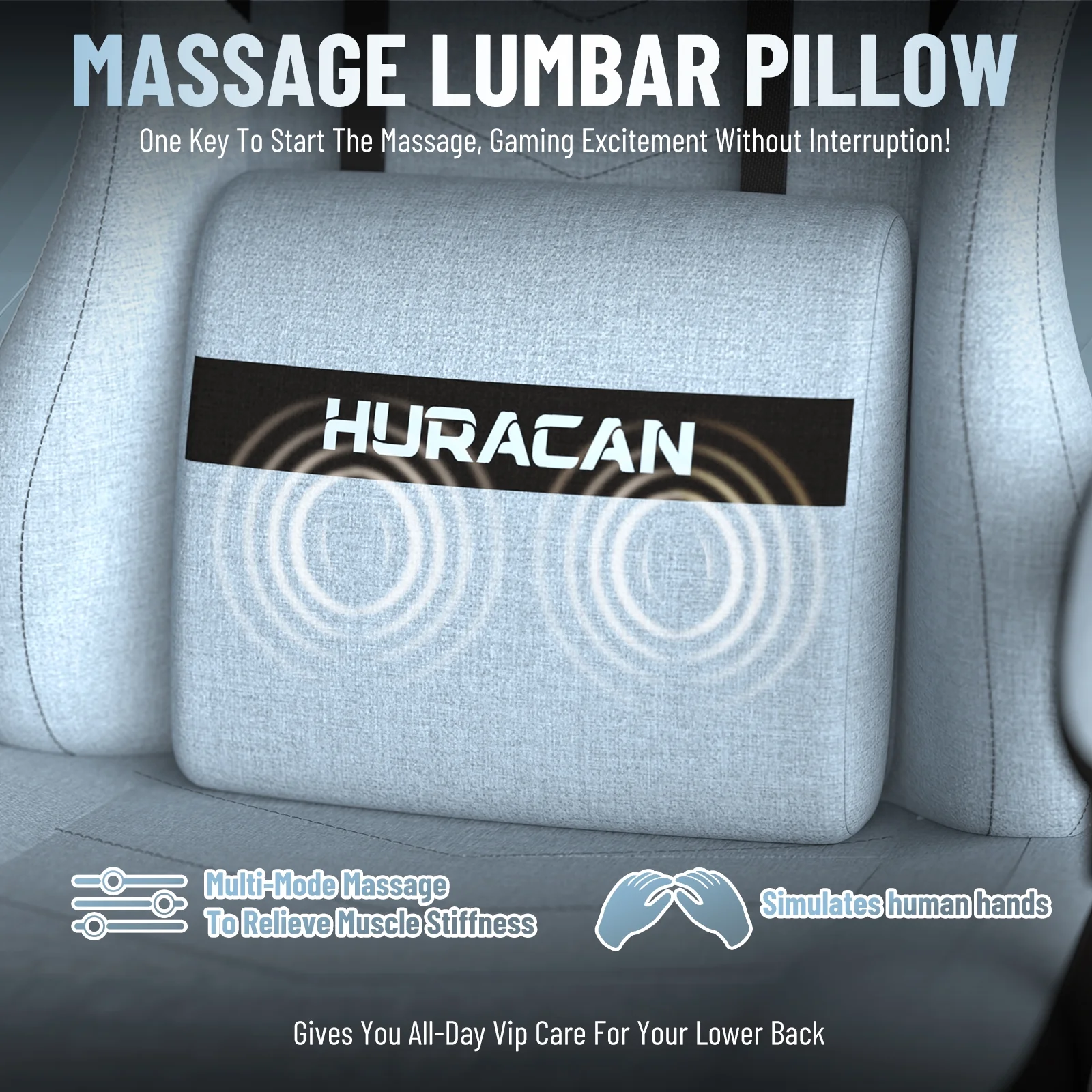 SOONTRANS Gaming Chair for Adults, Ergonomic Linen Fabric Computer Chair with Massage Lumbar Pillow, Gamer Game Chair with Adjustable Headrest, Comfortable Office Chair for Home, White