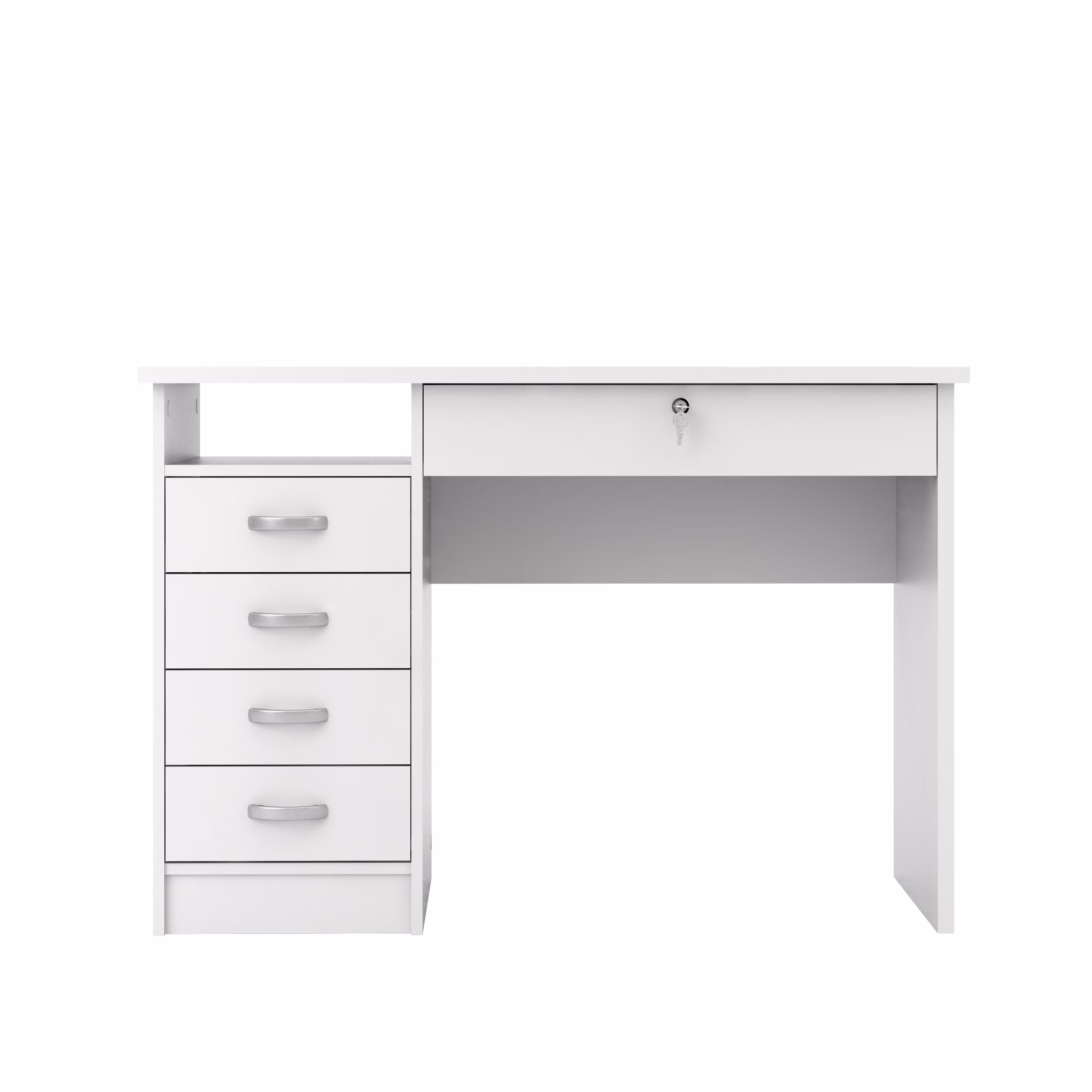 Tvilum Walden 5 Drawer Office Desk with 1 Locking Drawer for Adults, White