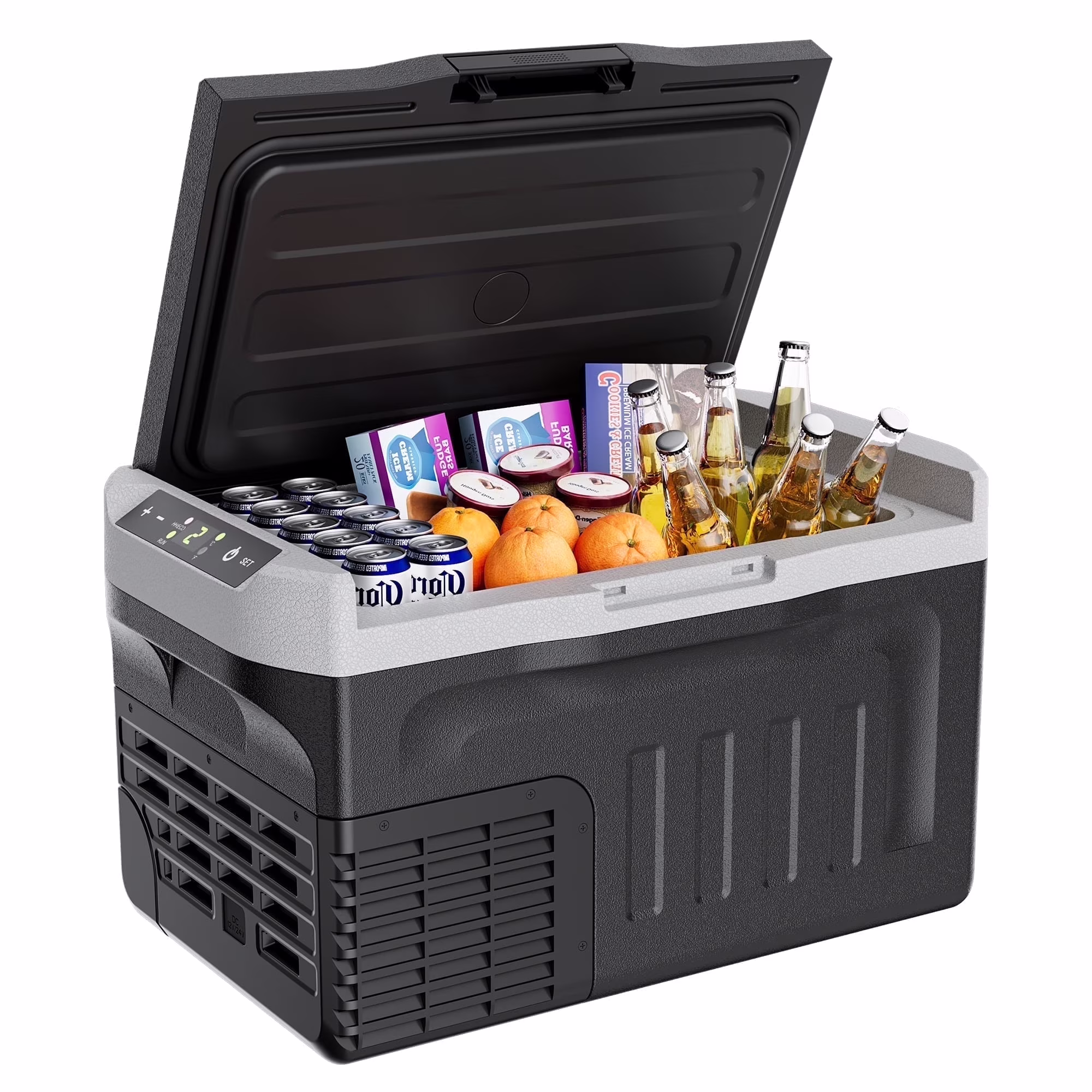 Simzlife 12 Volt Car Refrigerator 22 Quart Portable Fridge Freezer Compressor Cooler 12/24V DC 110~240 Volt AC for Truck Van RV Camper SUV Travel Camping Road Trips